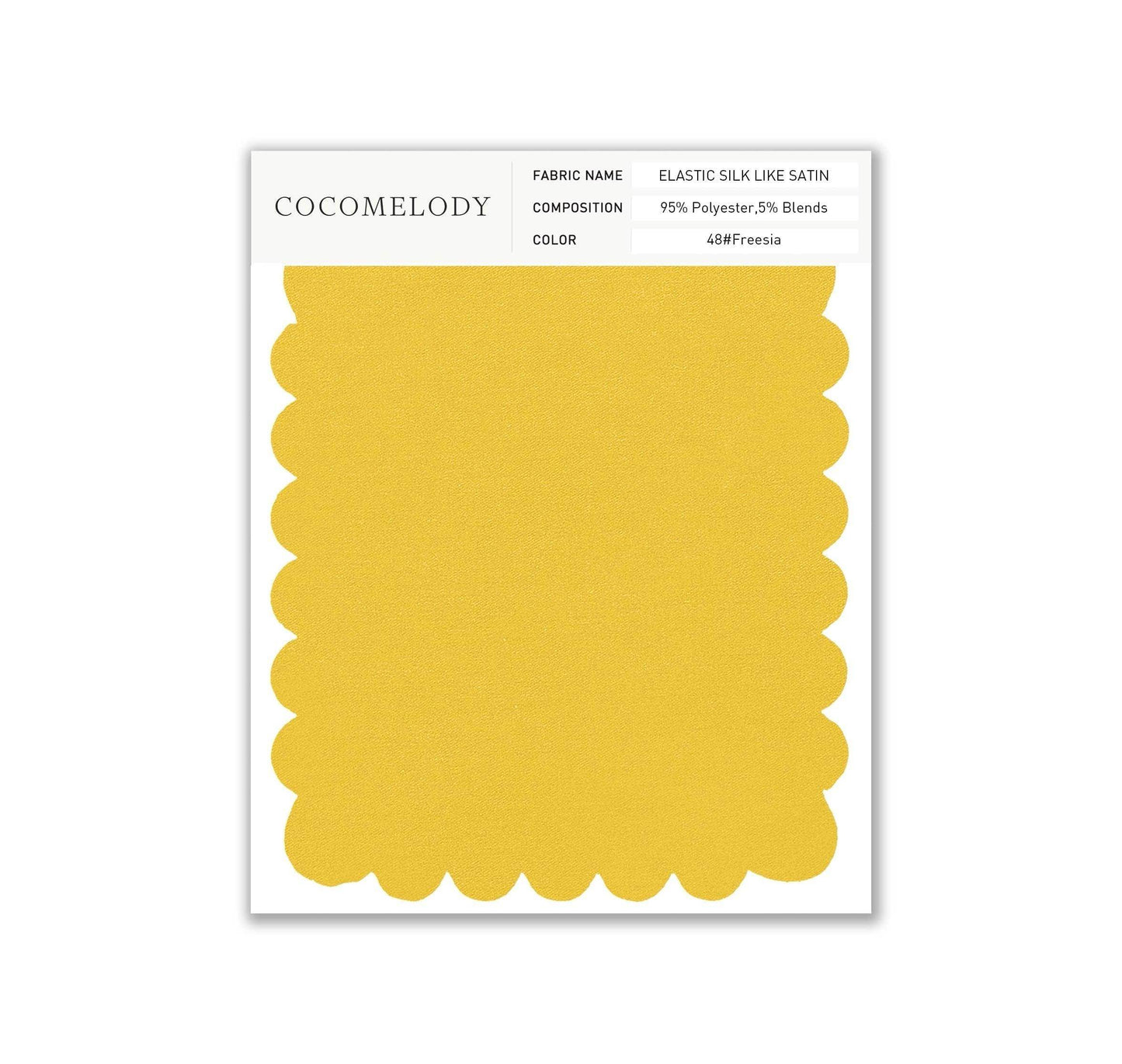 Elastic Silk like Satin Fabric Swatch in Single Color SWSS16005 - COCOMELODY