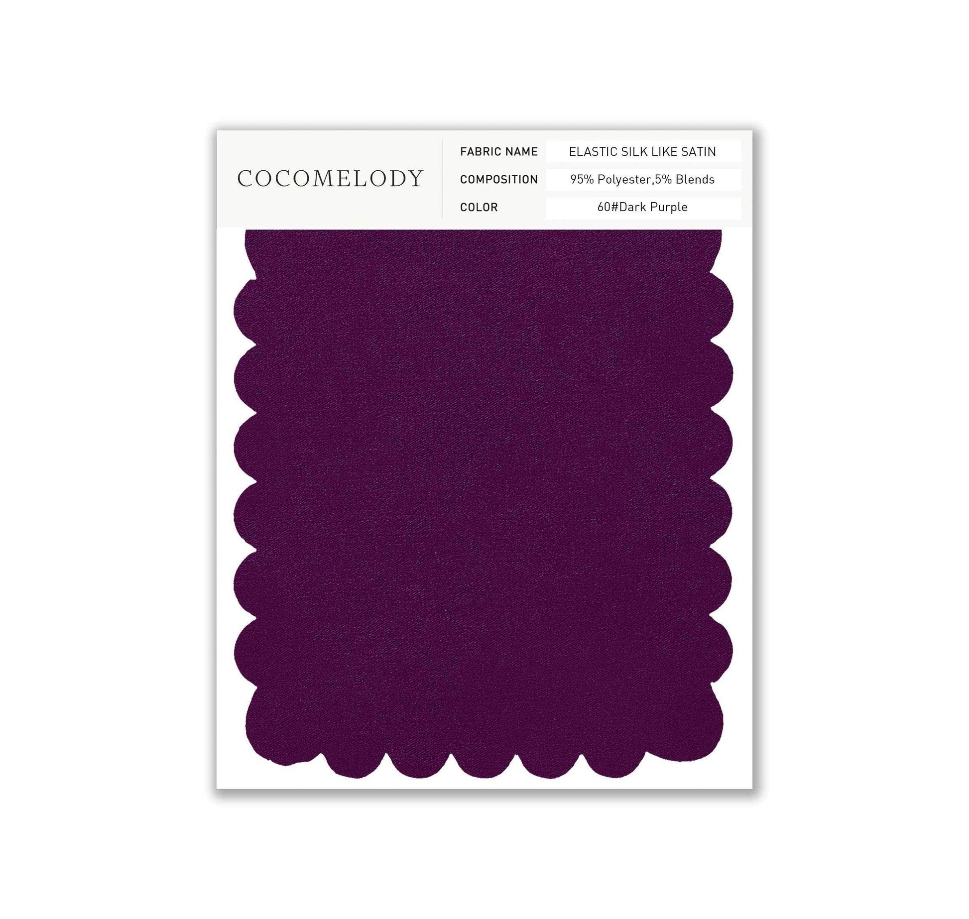 Elastic Silk like Satin Fabric Swatch in Single Color SWSS16005 - COCOMELODY