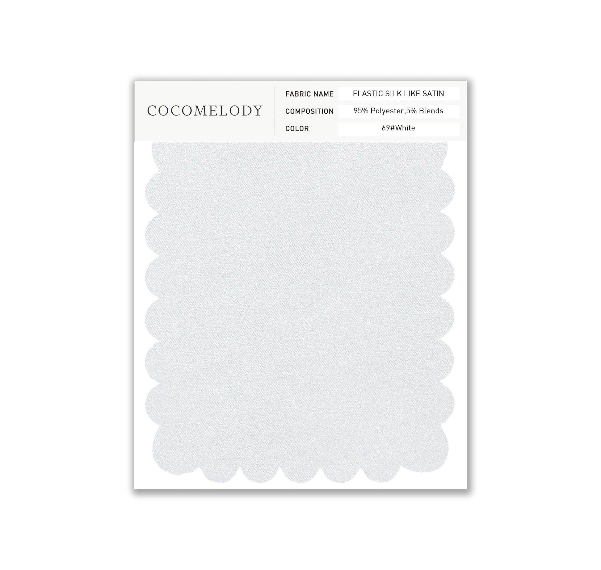 Elastic Silk like Satin Fabric Swatch in Single Color SWSS16005 - COCOMELODY