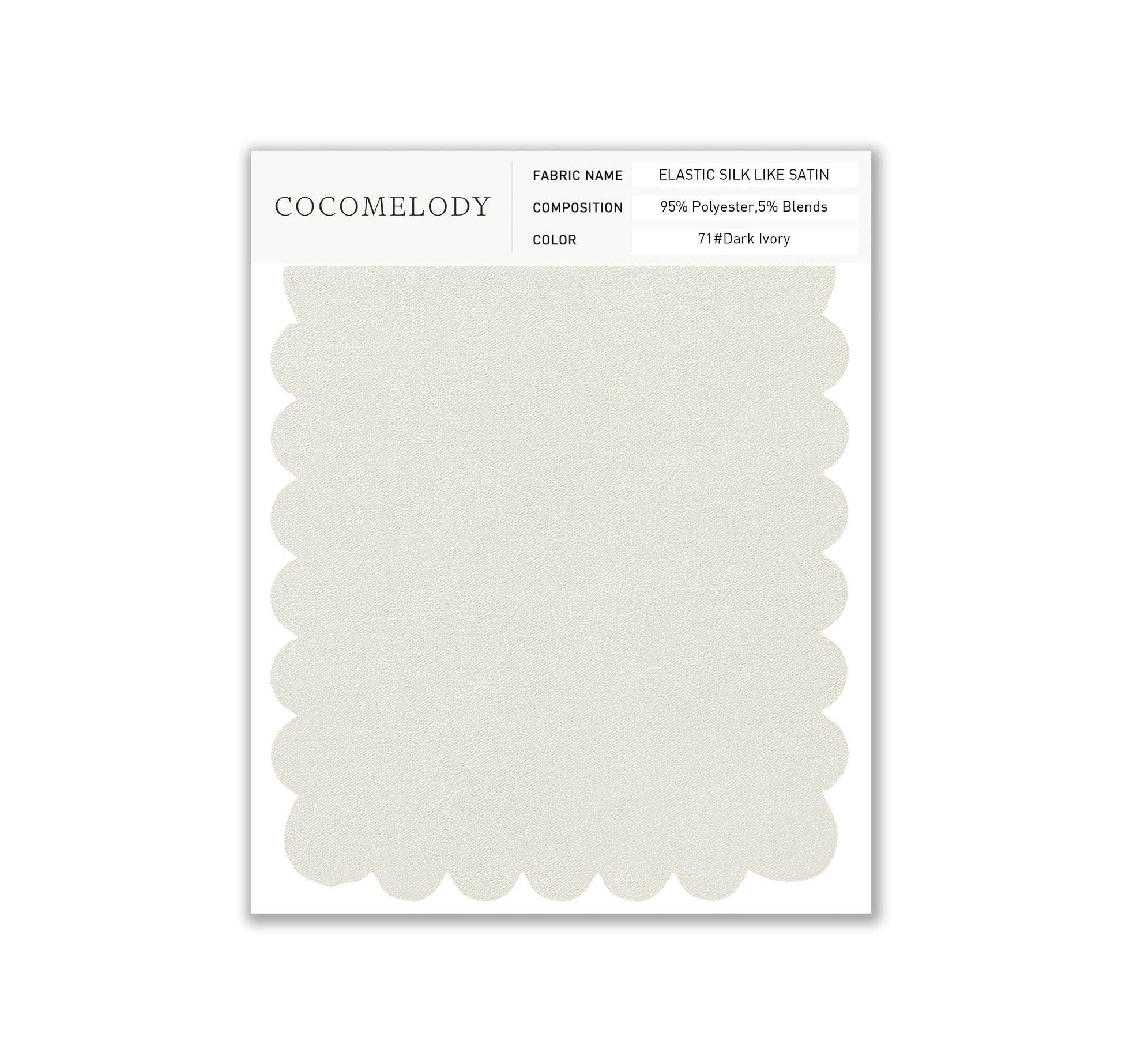 Elastic Silk like Satin Fabric Swatch in Single Color SWSS16005 - COCOMELODY