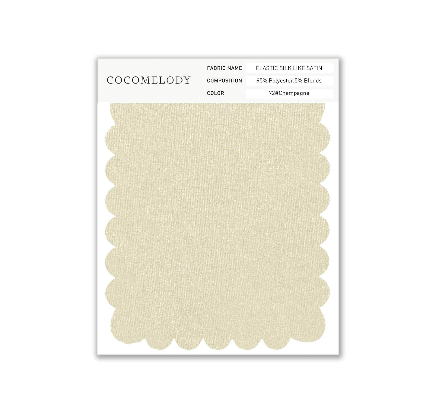 Elastic Silk like Satin Fabric Swatch in Single Color SWSS16005 - COCOMELODY