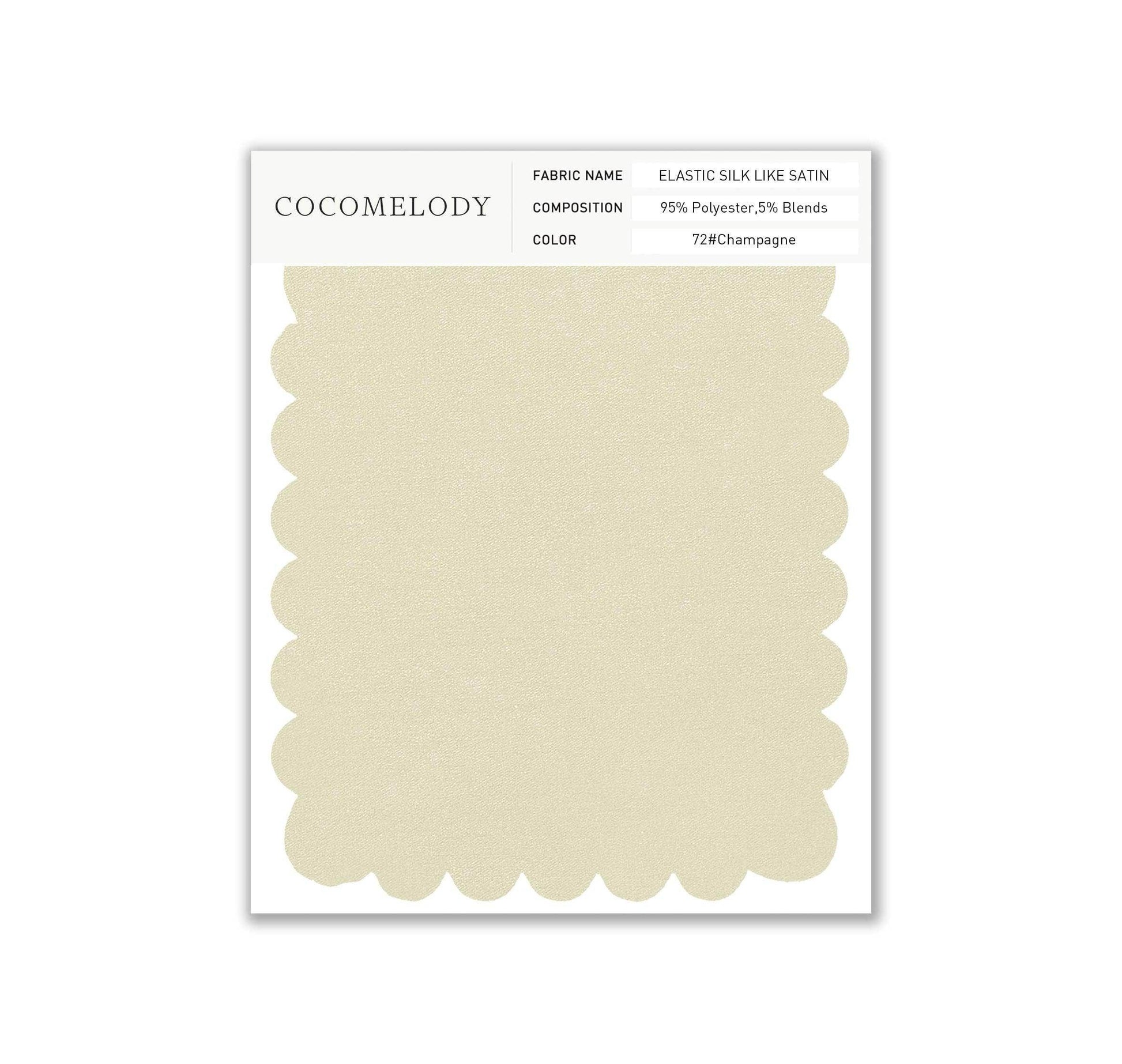 Elastic Silk like Satin Fabric Swatch in Single Color SWSS16005 - COCOMELODY