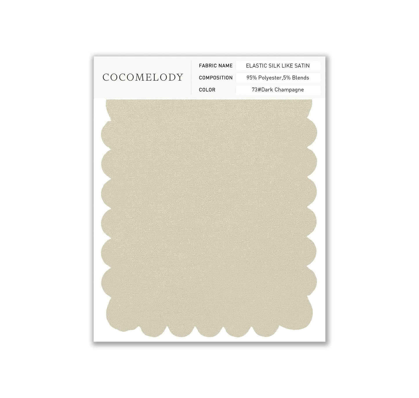 Elastic Silk like Satin Fabric Swatch in Single Color SWSS16005 - COCOMELODY
