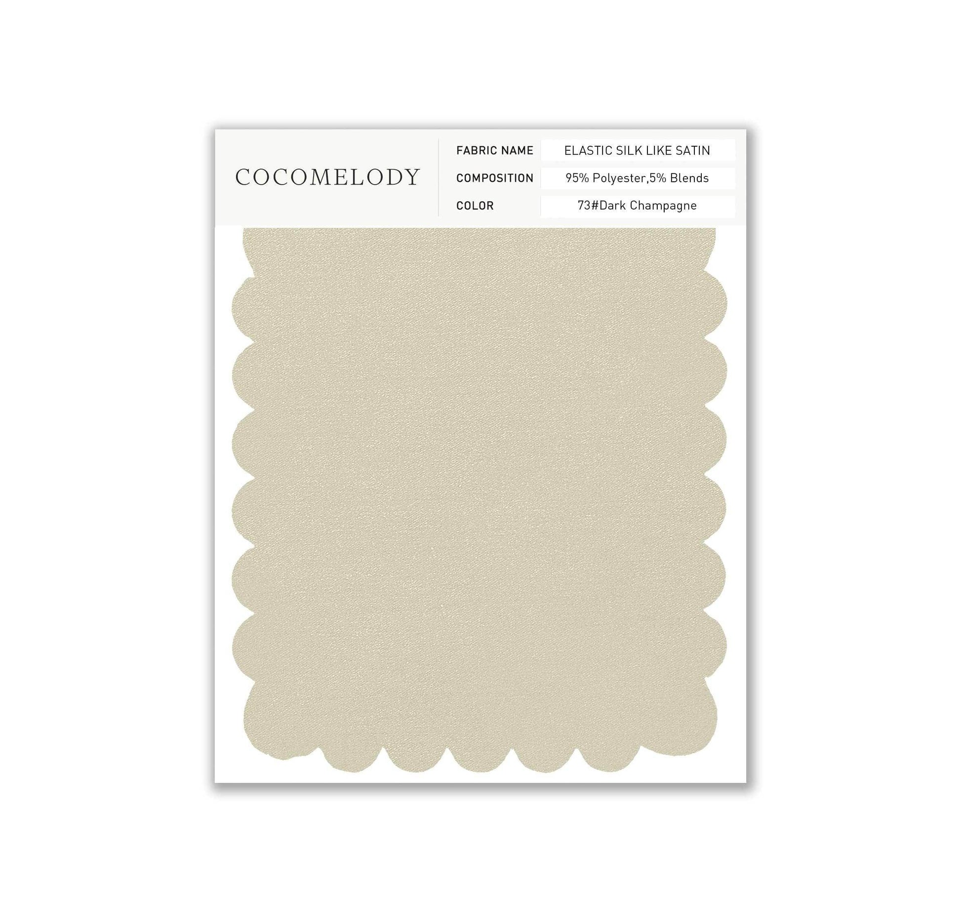 Elastic Silk like Satin Fabric Swatch in Single Color SWSS16005 - COCOMELODY