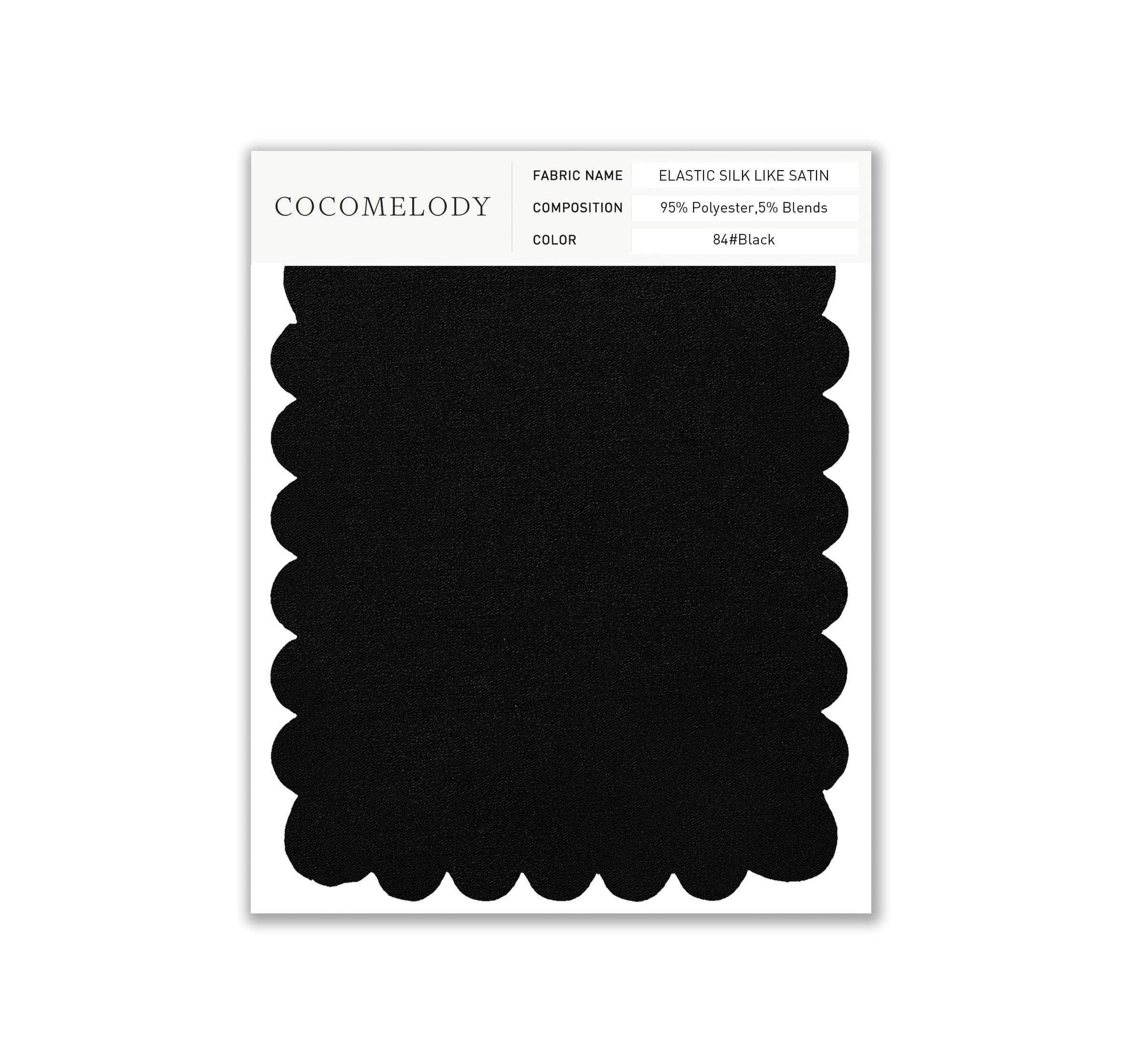 Elastic Silk like Satin Fabric Swatch in Single Color SWSS16005 - COCOMELODY