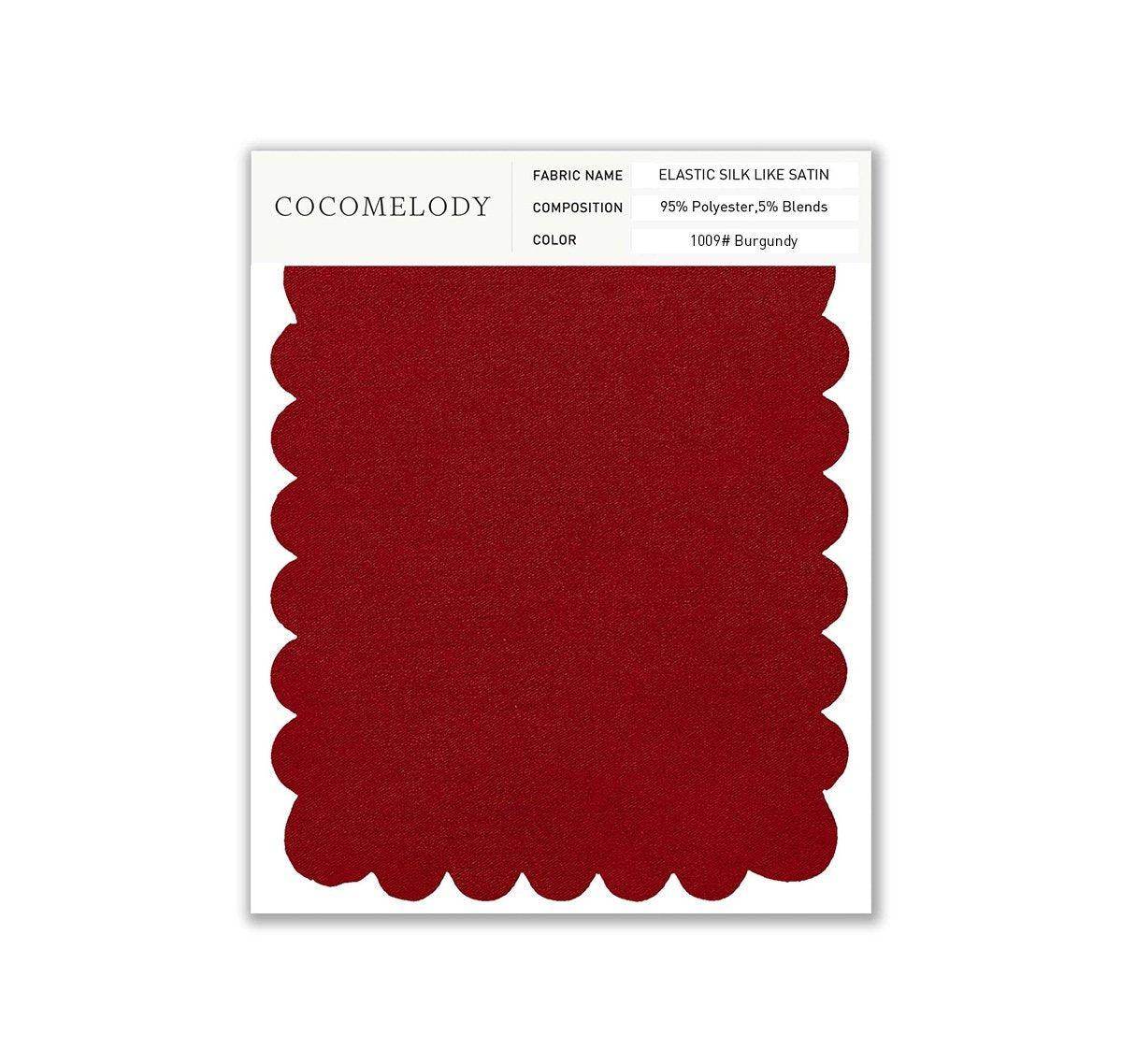 Elastic Silk like Satin Fabric Swatch in Single Color SWSS16005 - COCOMELODY