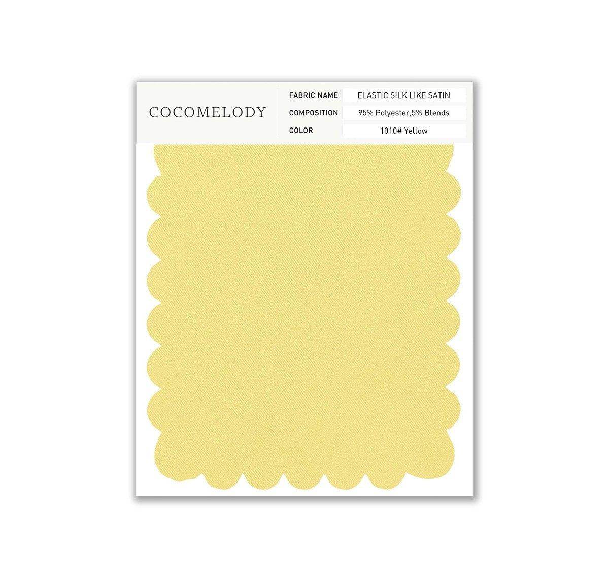 Elastic Silk like Satin Fabric Swatch in Single Color SWSS16005 - COCOMELODY