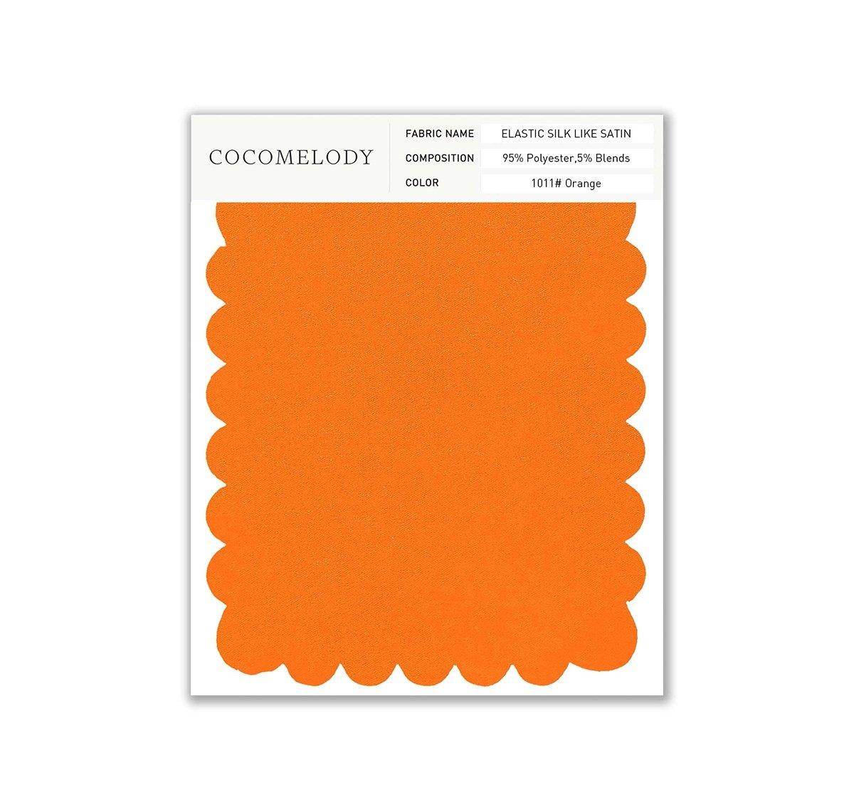 Elastic Silk like Satin Fabric Swatch in Single Color SWSS16005 - COCOMELODY