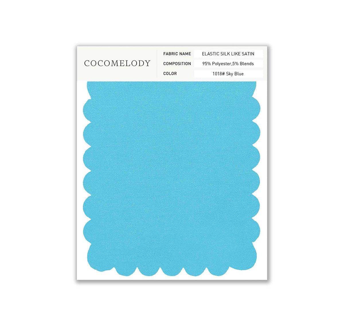 Elastic Silk like Satin Fabric Swatch in Single Color SWSS16005 - COCOMELODY