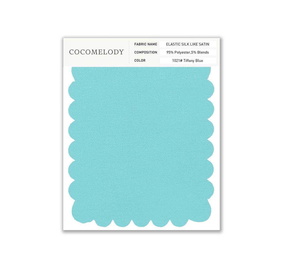 Elastic Silk like Satin Fabric Swatch in Single Color SWSS16005 - COCOMELODY