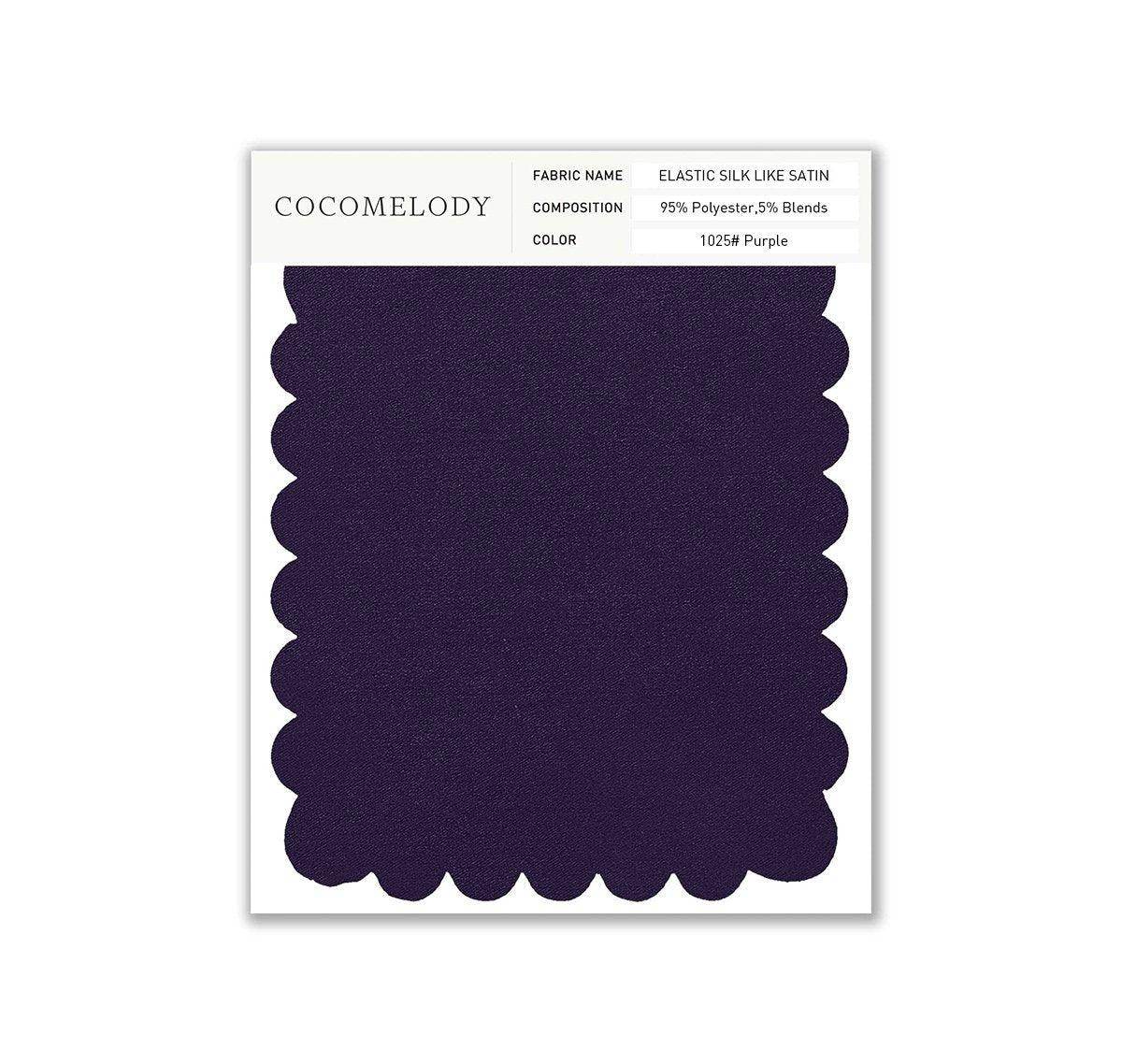 Elastic Silk like Satin Fabric Swatch in Single Color SWSS16005 - COCOMELODY