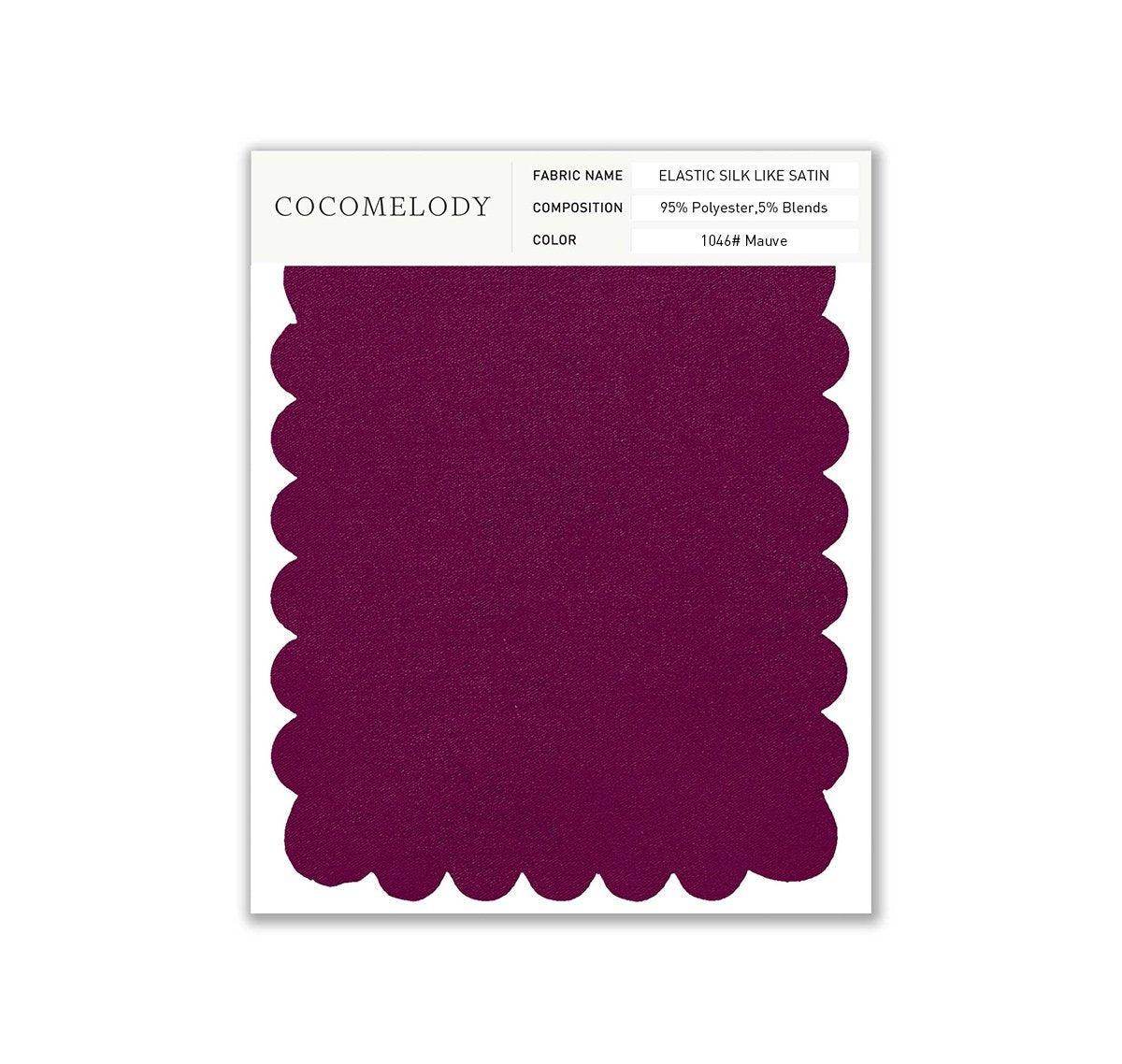 Elastic Silk like Satin Fabric Swatch in Single Color SWSS16005 - COCOMELODY