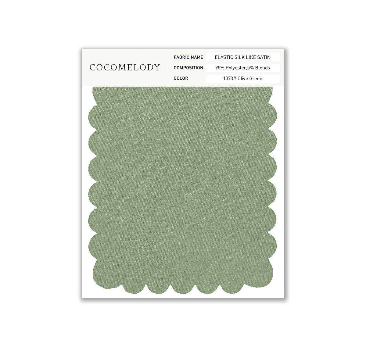 Elastic Silk like Satin Fabric Swatch in Single Color SWSS16005 - COCOMELODY