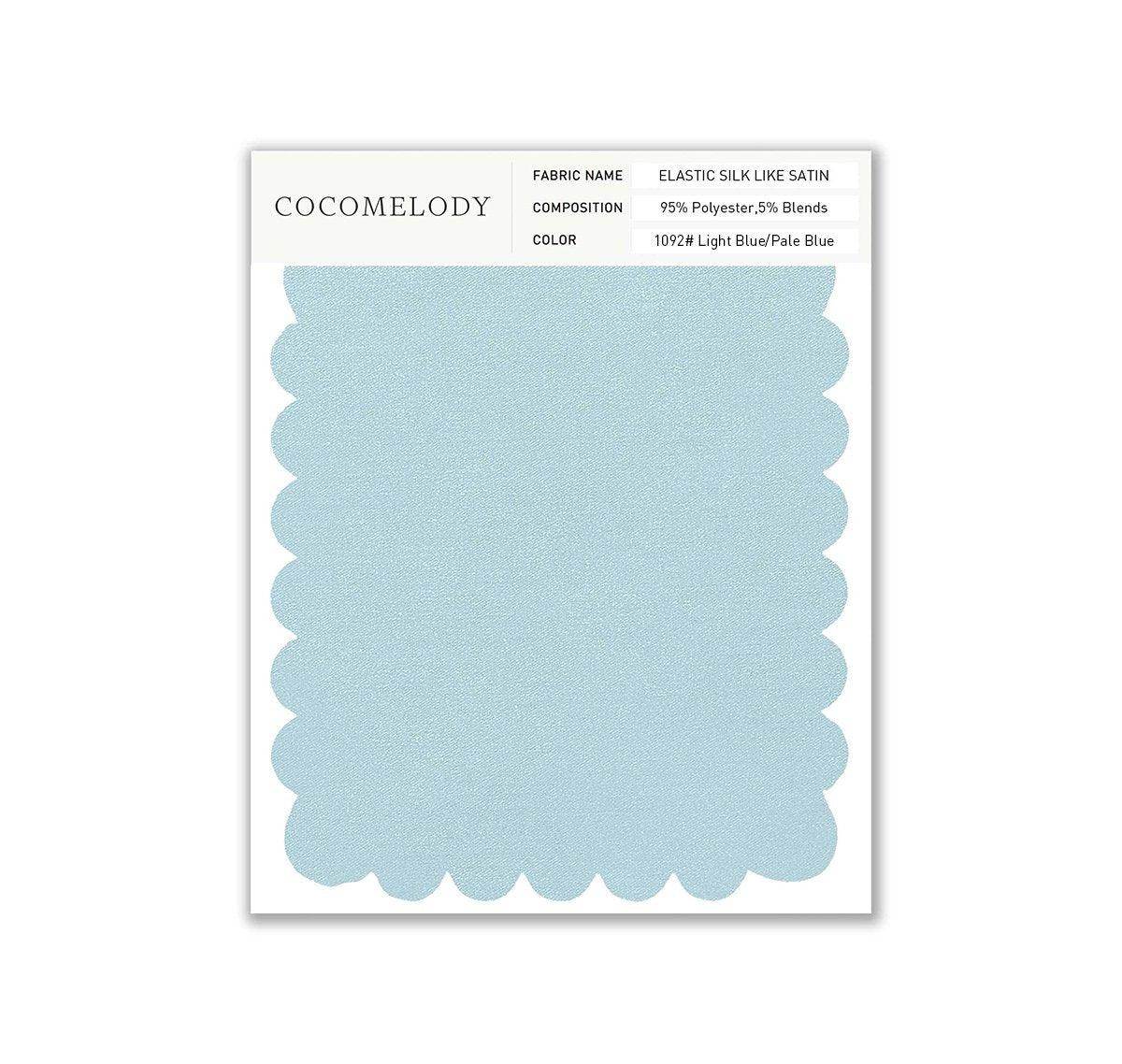 Elastic Silk like Satin Fabric Swatch in Single Color SWSS16005 - COCOMELODY