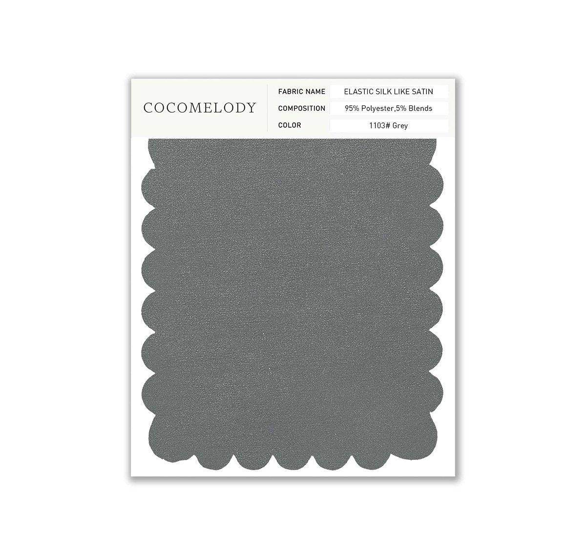 Elastic Silk like Satin Fabric Swatch in Single Color SWSS16005 - COCOMELODY