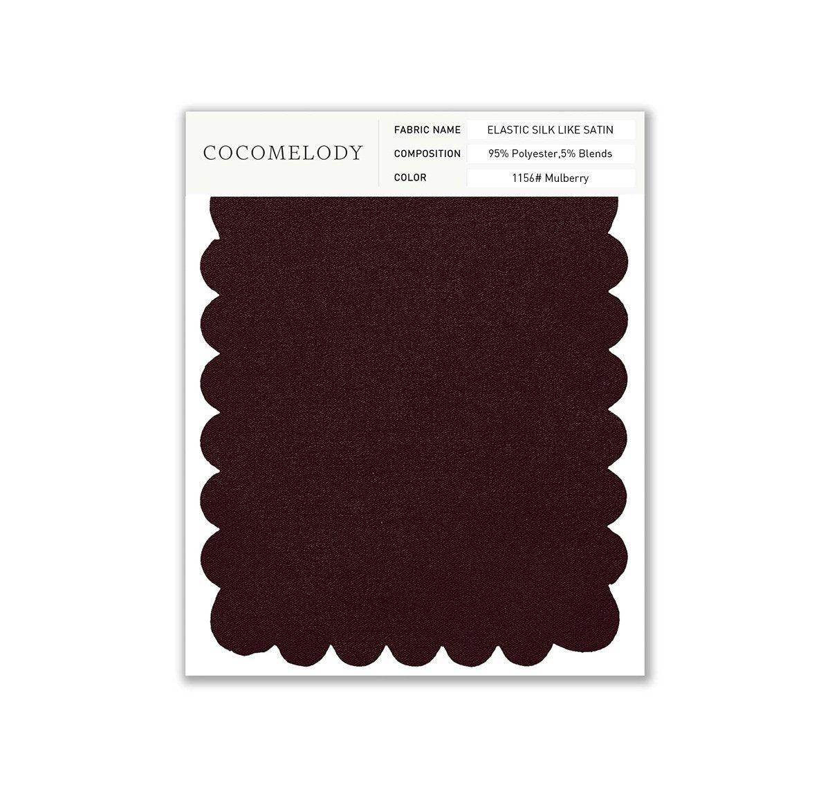 Elastic Silk like Satin Fabric Swatch in Single Color SWSS16005 - COCOMELODY