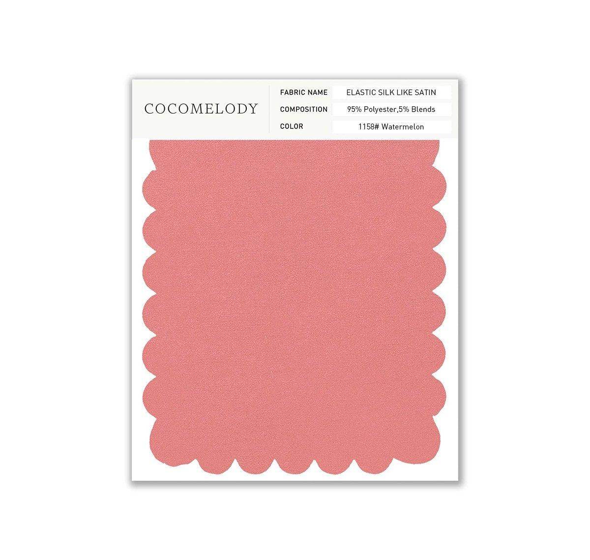 Elastic Silk like Satin Fabric Swatch in Single Color SWSS16005 - COCOMELODY