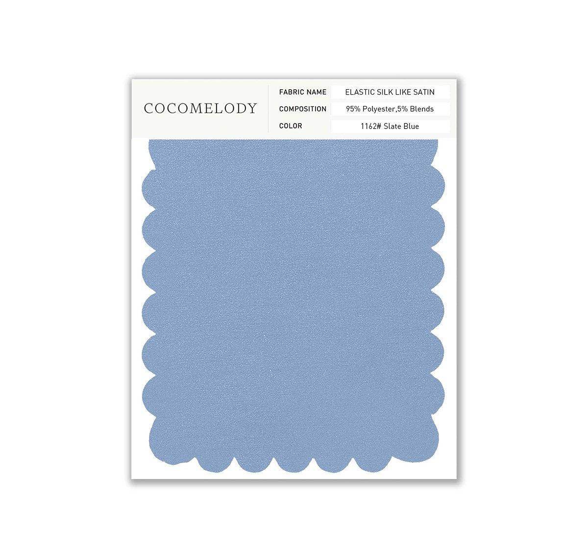 Elastic Silk like Satin Fabric Swatch in Single Color SWSS16005 - COCOMELODY