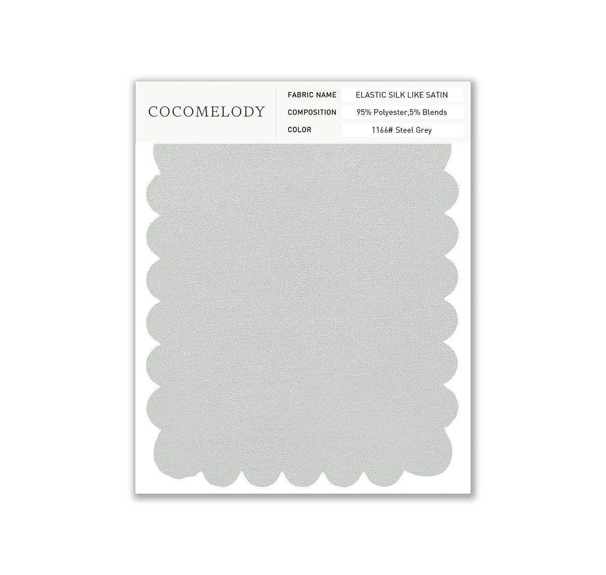 Elastic Silk like Satin Fabric Swatch in Single Color SWSS16005 - COCOMELODY