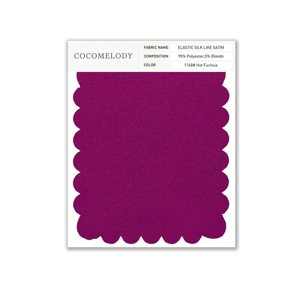 Elastic Silk like Satin Fabric Swatch in Single Color SWSS16005 - COCOMELODY