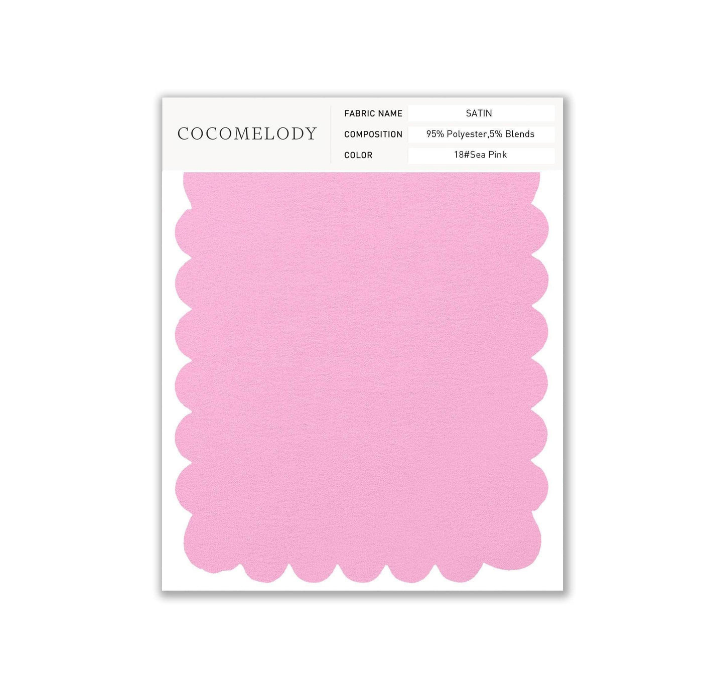 Satin Fabric Swatch in Single Color SWST16003 - COCOMELODY