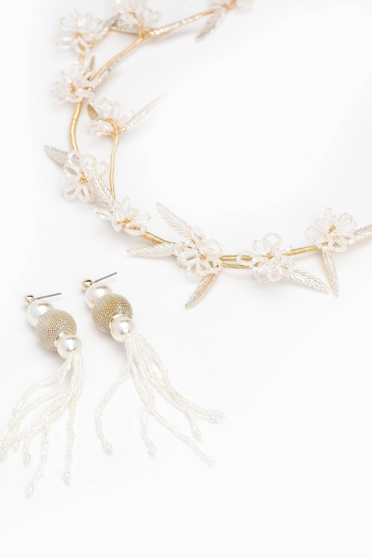 Beading Headpiece Earrings Jewelry CY0056 - COCOMELODY