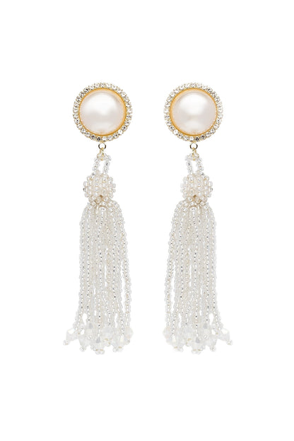 Alloy Earrings with Imitation Pearl CE0124
