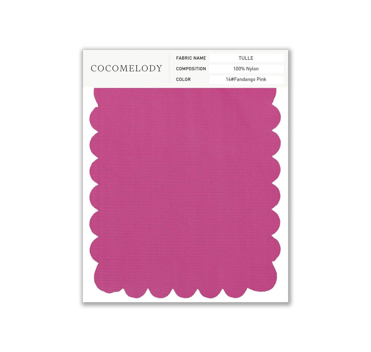 Tulle Fabric Swatch in Single Color SWTU16002 - COCOMELODY