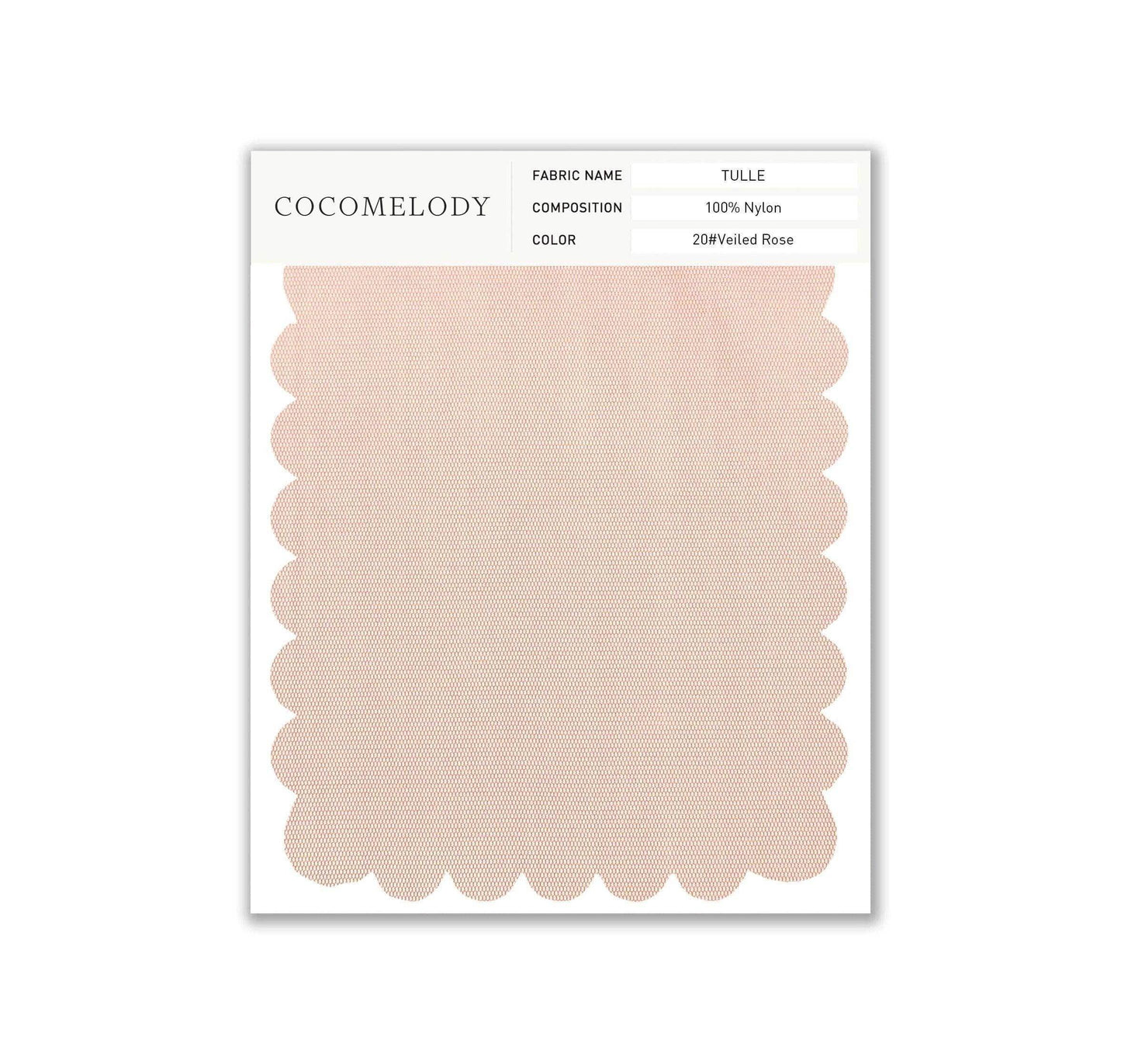 Tulle Fabric Swatch in Single Color SWTU16002