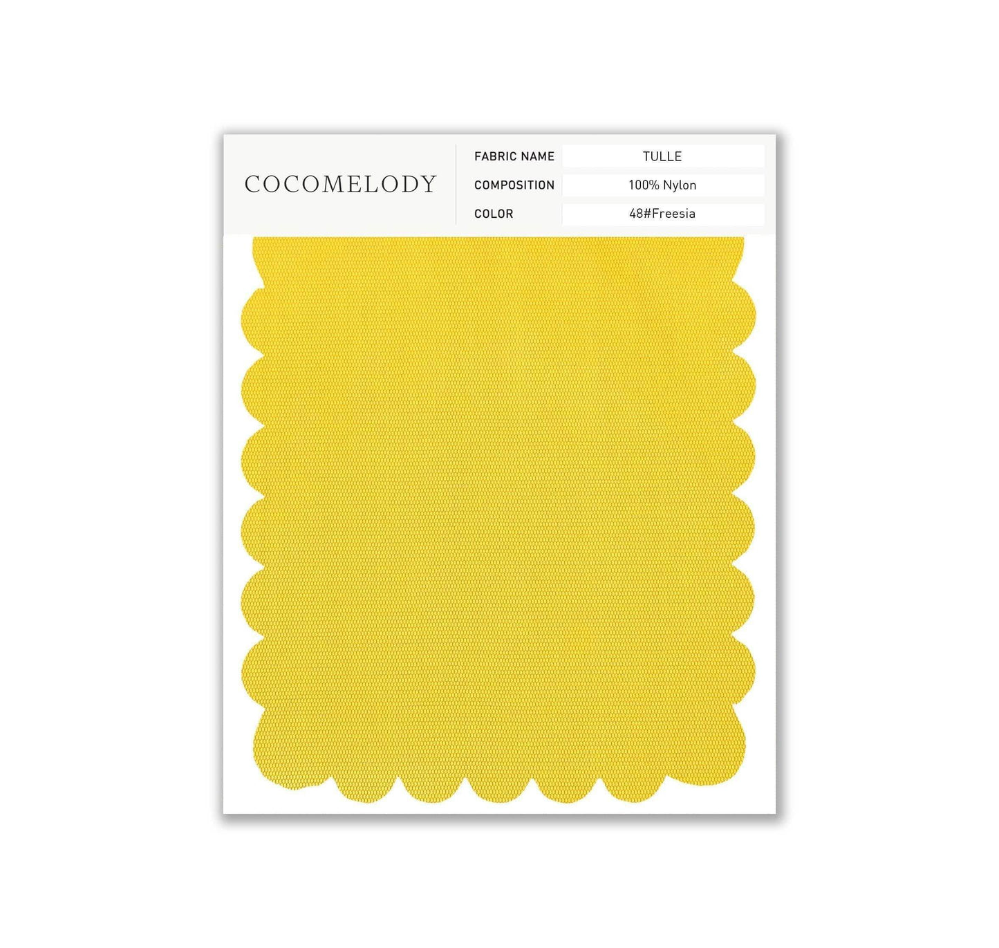Tulle Fabric Swatch in Single Color SWTU16002 - COCOMELODY