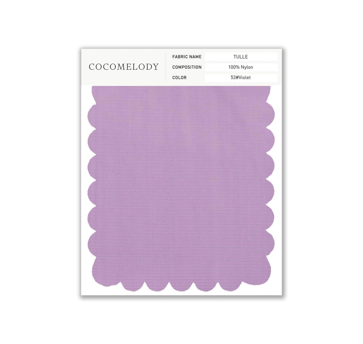 Tulle Fabric Swatch in Single Color SWTU16002