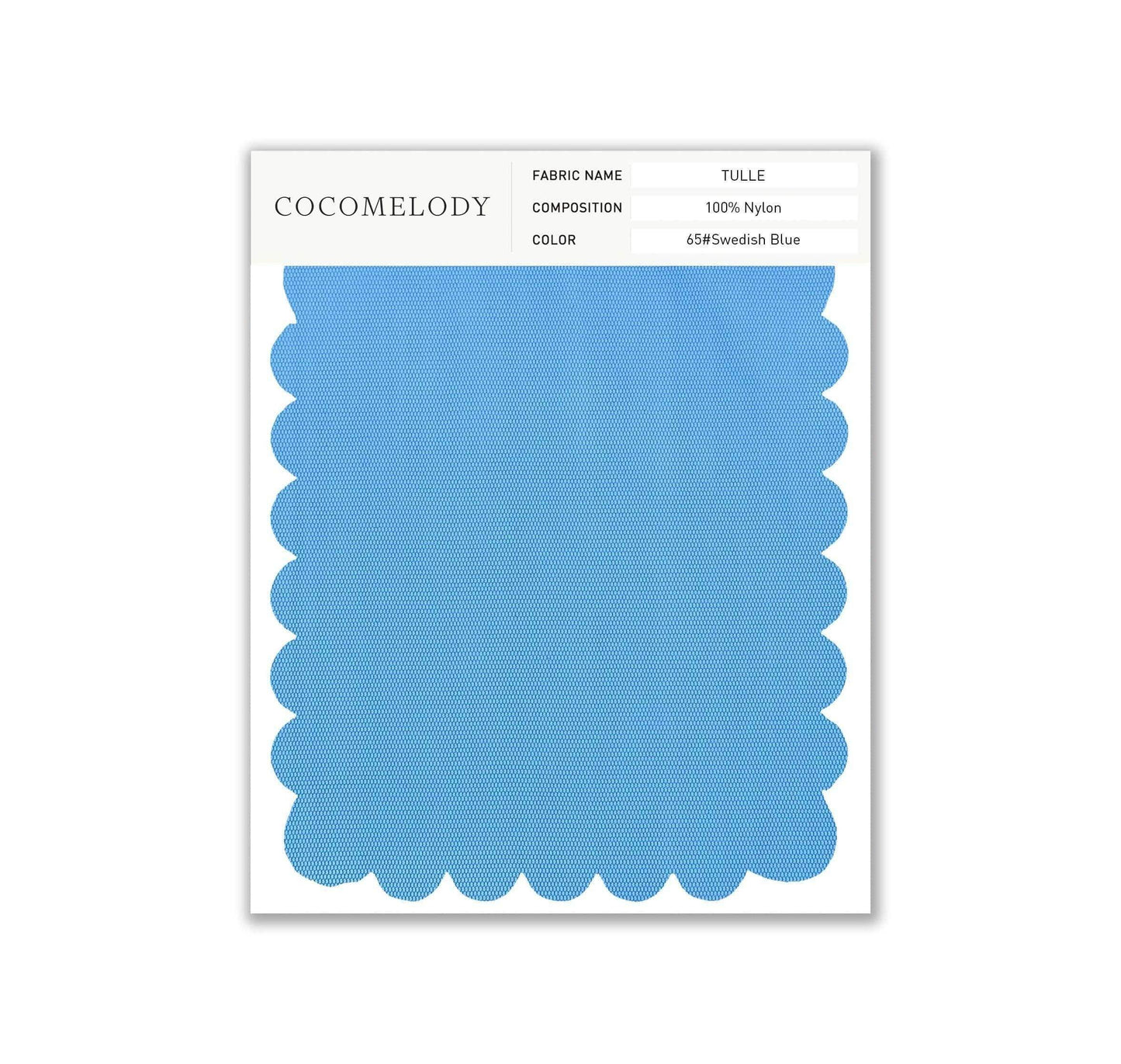 Tulle Fabric Swatch in Single Color SWTU16002 - COCOMELODY