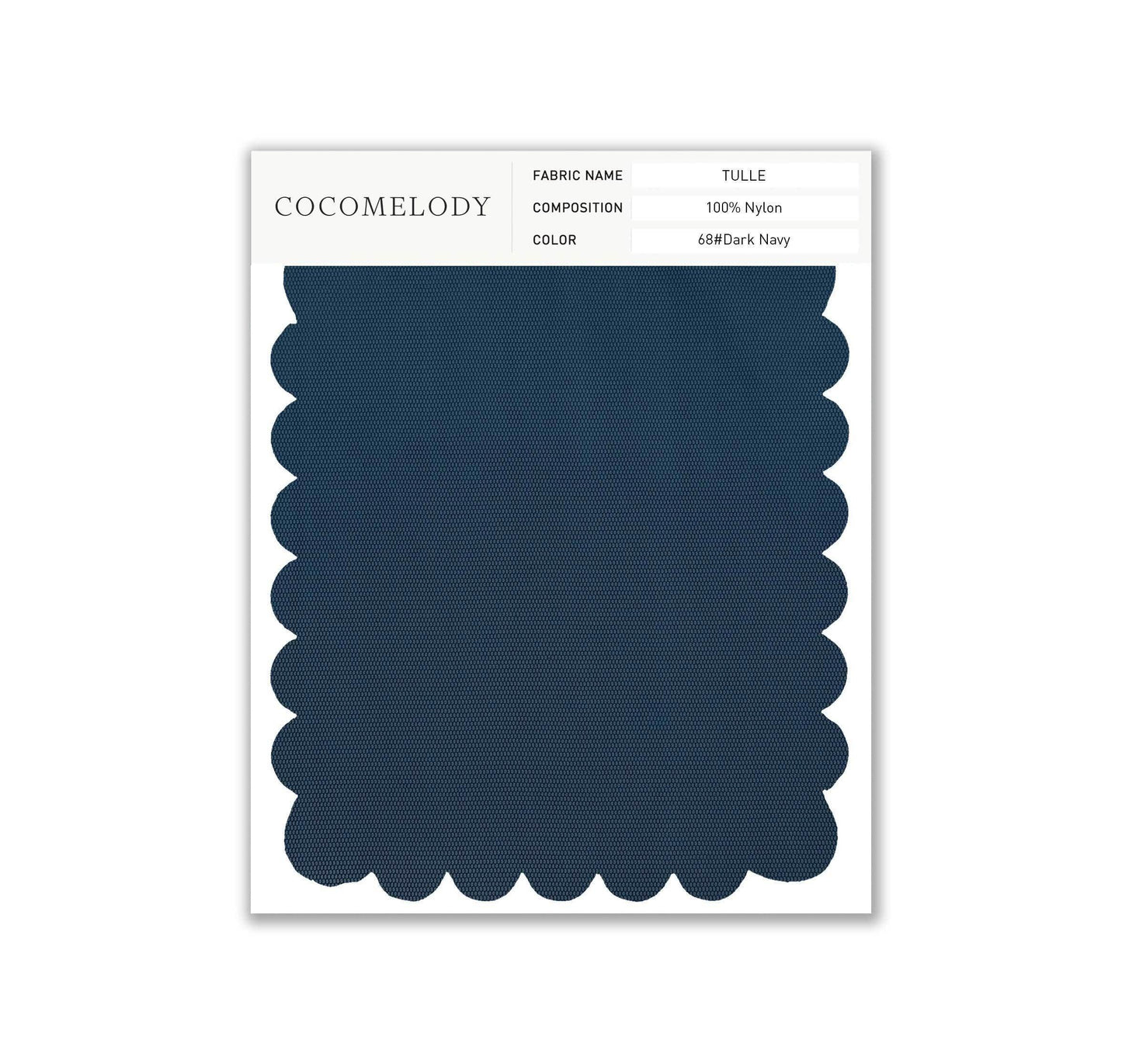 Tulle Fabric Swatch in Single Color SWTU16002 - COCOMELODY