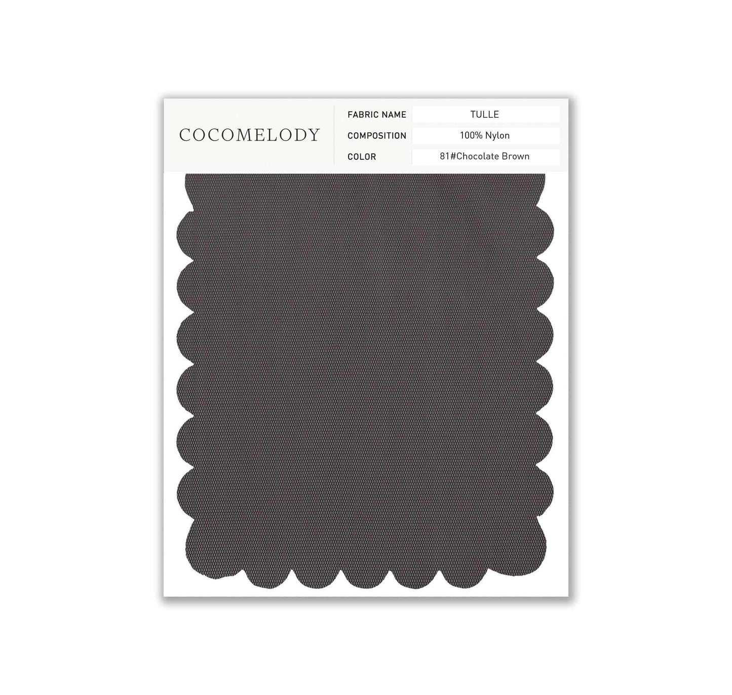 Tulle Fabric Swatch in Single Color SWTU16002 - COCOMELODY