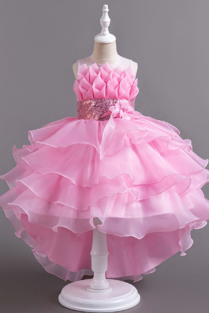 Ball Gown Scoop Neck Sleeveless High-Low Organza Flower Girl Dresses 1029094351500