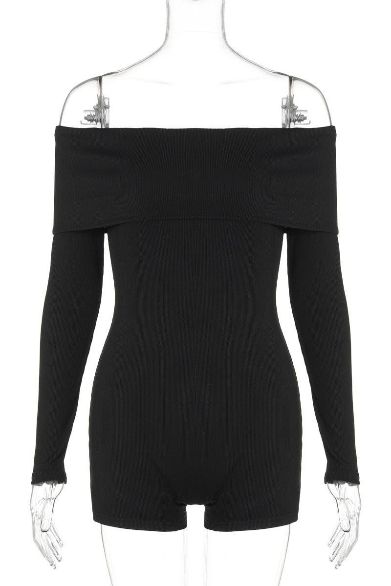 A line neck off-the-shoulder long sleeve cocktail dress818272026680 - COCOMELODY
