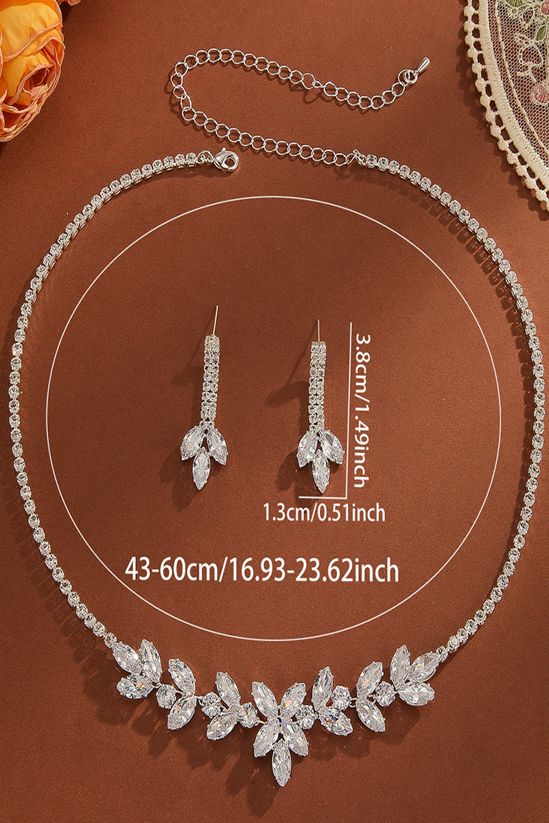 Elegant Rhinestone Wedding Earrings/Necklace Jewelry Sets (Set of 2)  896520168926