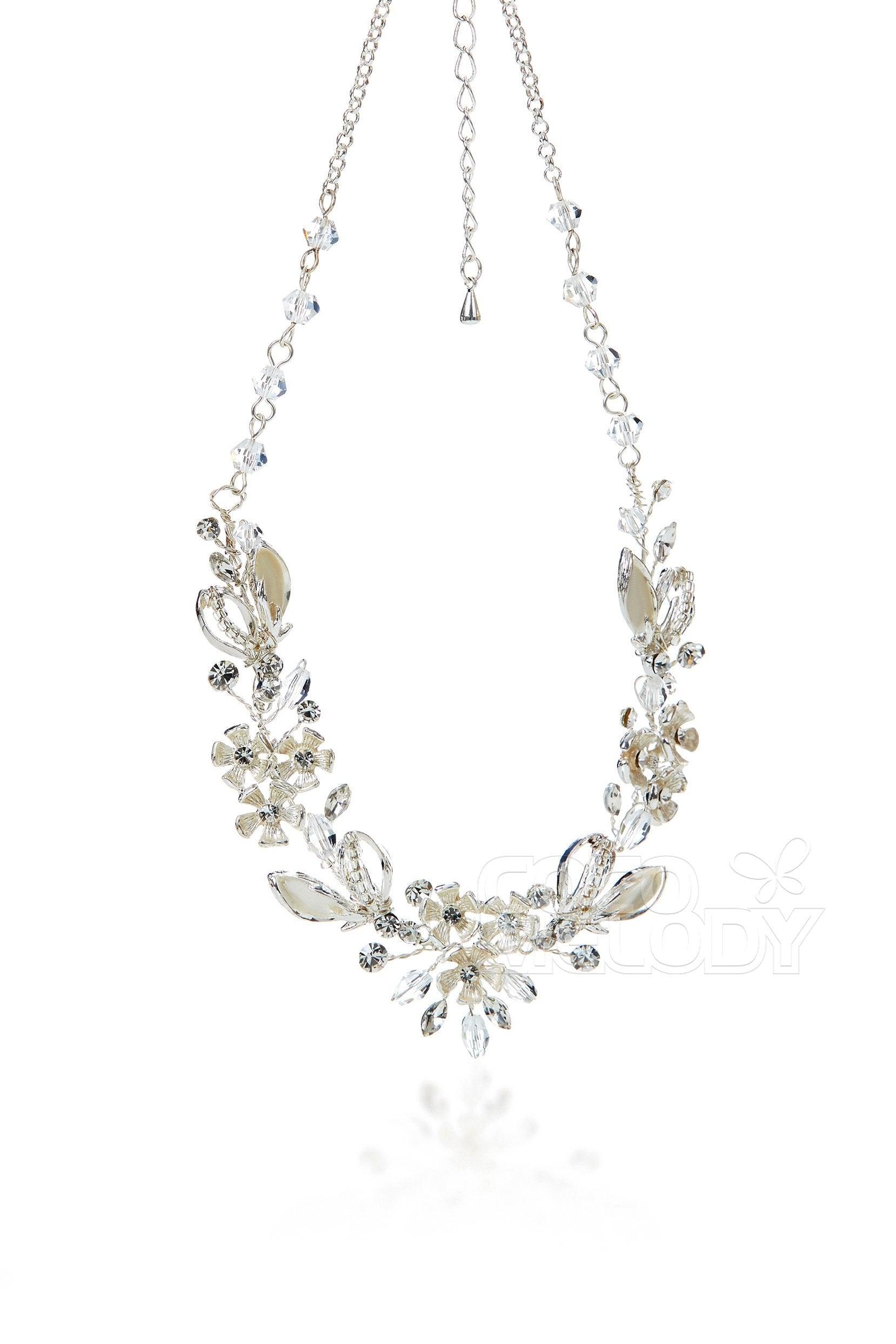 Zircon Wedding Necklace and Earrings Jewelry JS17005 - COCOMELODY