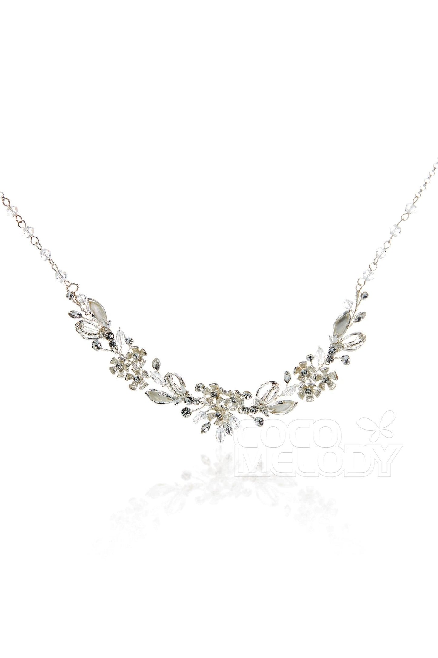 Zircon Wedding Necklace and Earrings Jewelry JS17005 - COCOMELODY