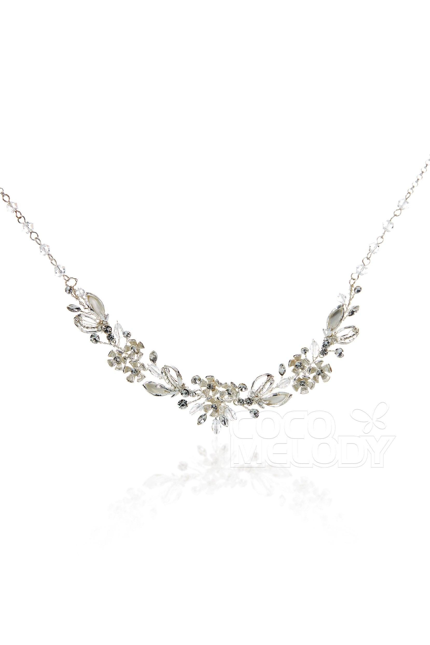 Zircon Wedding Necklace and Earrings Jewelry JS17005 - COCOMELODY