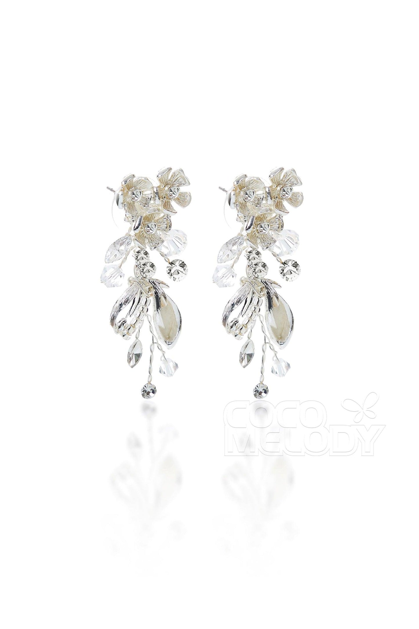 Zircon Wedding Necklace and Earrings Jewelry JS17005 - COCOMELODY