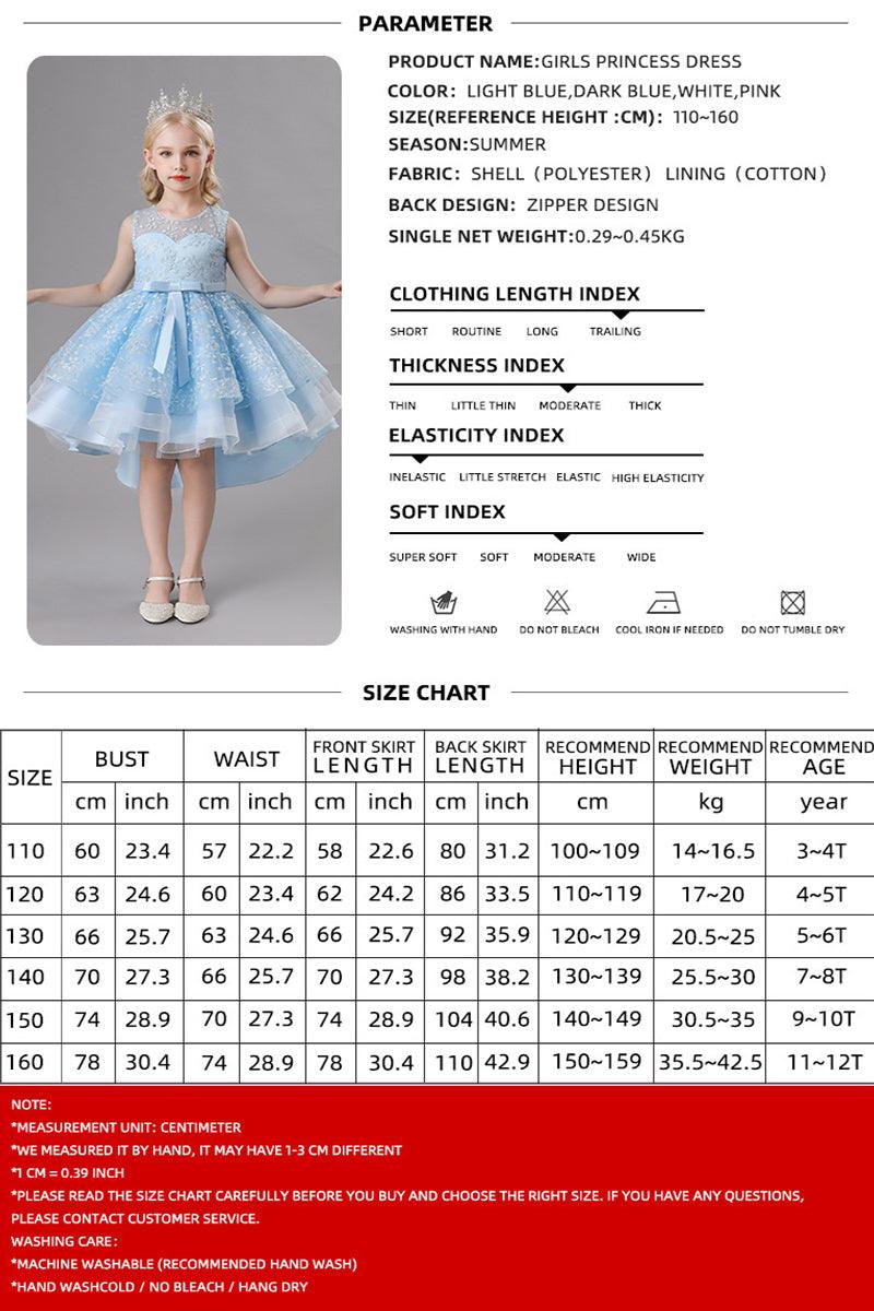A-Line Scoop Neck Sleeveless High-Low Tulle Flower Girl Dresses 689179187830 - COCOMELODY
