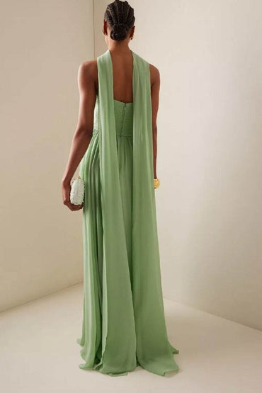 A-line Maxi Chiffon Wedding Guest Dresses 899235459574 - COCOMELODY