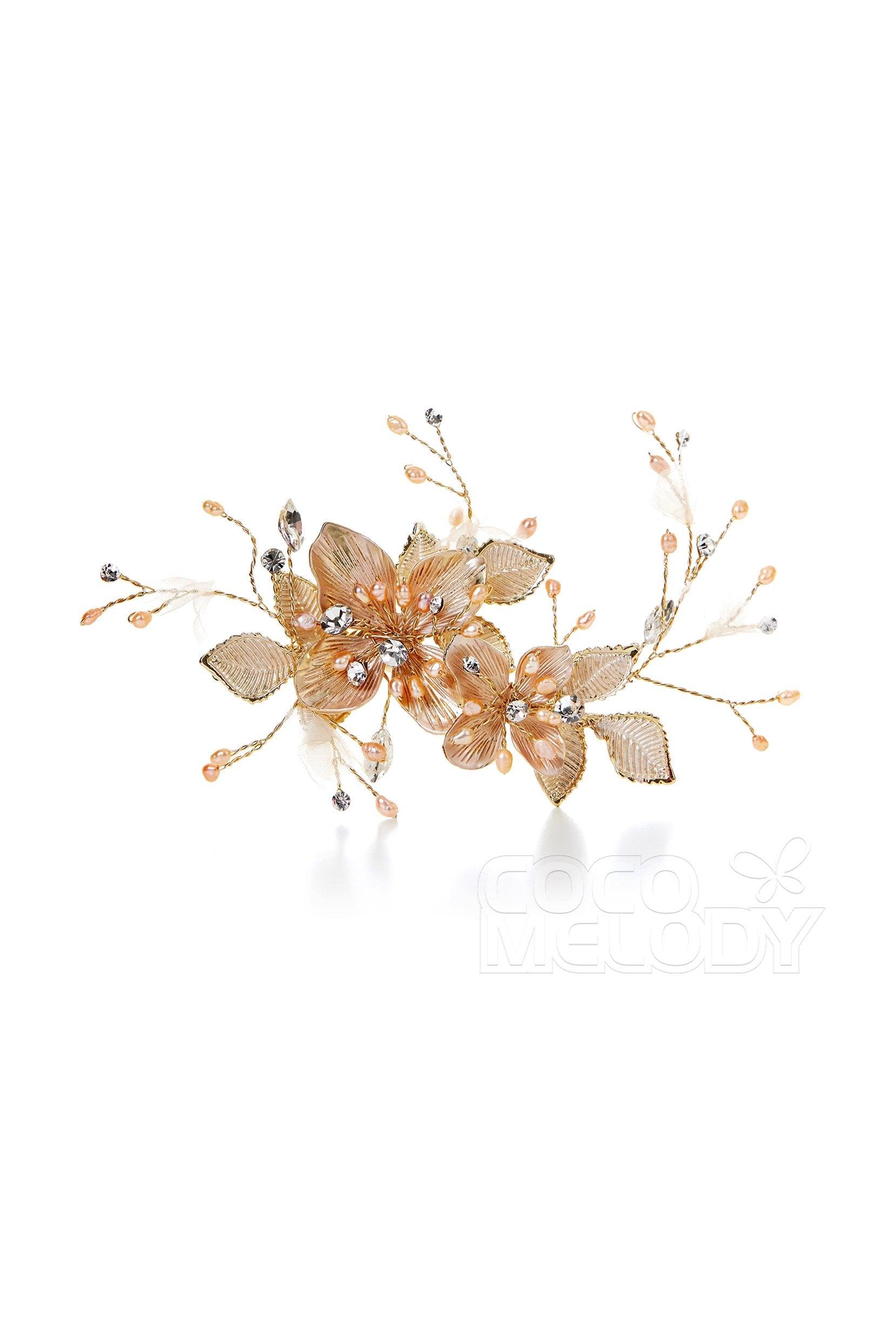 Pretty Alloy Hairpins with Imitation Pearl AH17042 - COCOMELODY