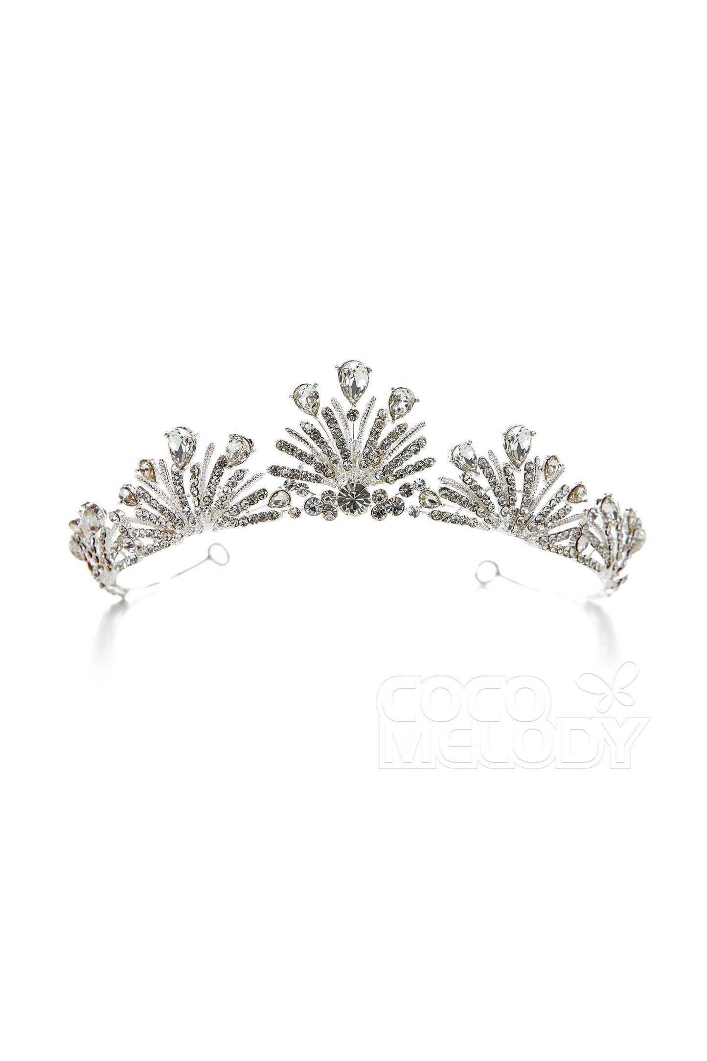 Latest Cubic Zirconia Tiara with Rhinestone CR17007 - COCOMELODY