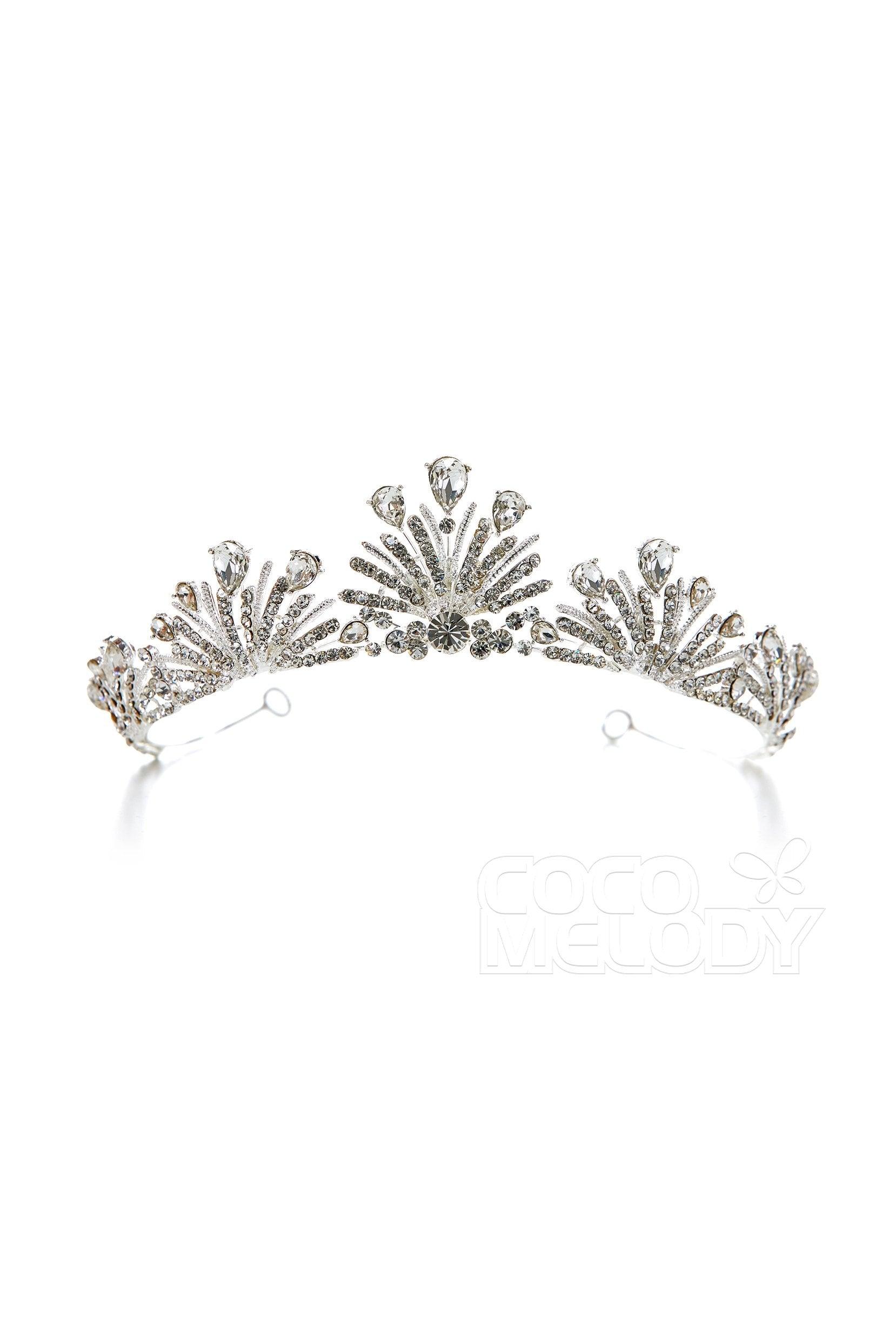 Latest Cubic Zirconia Tiara with Rhinestone CR17007 - COCOMELODY