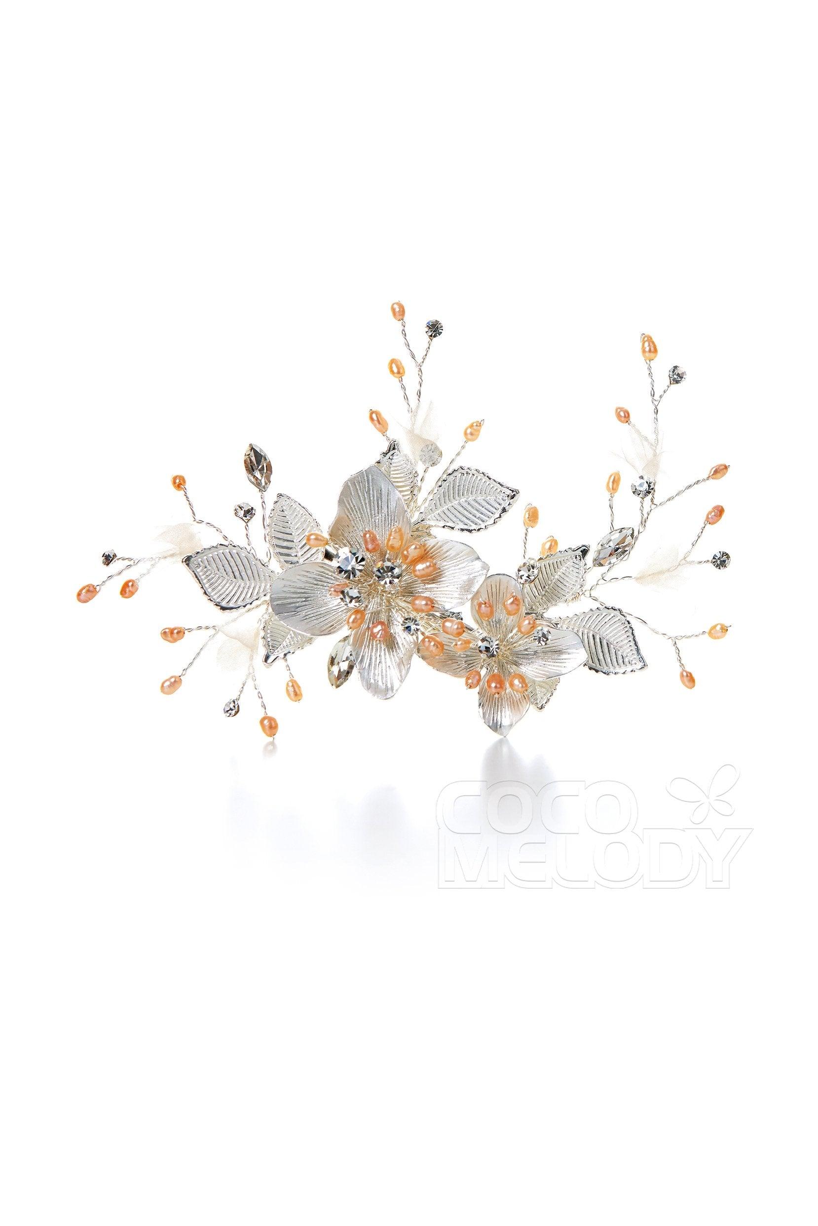 Pretty Alloy Hairpins with Imitation Pearl AH17042 - COCOMELODY