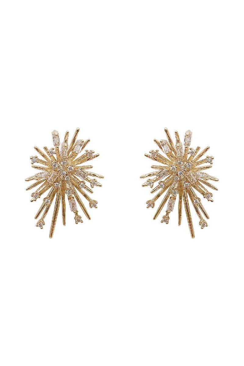 Zircon Fireworks Earrings Electroplated Exquisite Earrings 629289761561 - COCOMELODY