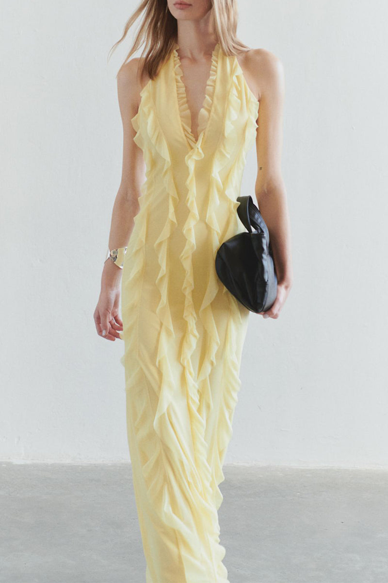 Sheath-Column Maxi Chiffon Dress 927383006662