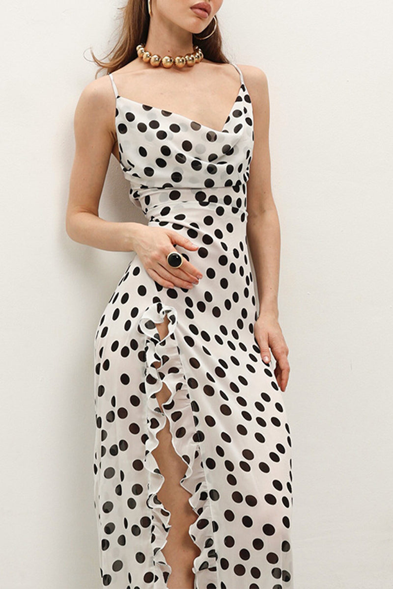 Sheath-Column Maxi Printed Chiffon Dress 958527019974